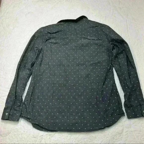 Old Navy The Classic Shirt Polka Dot Button Front Dark Gray - Size‎ SP - Picture 3 of 4